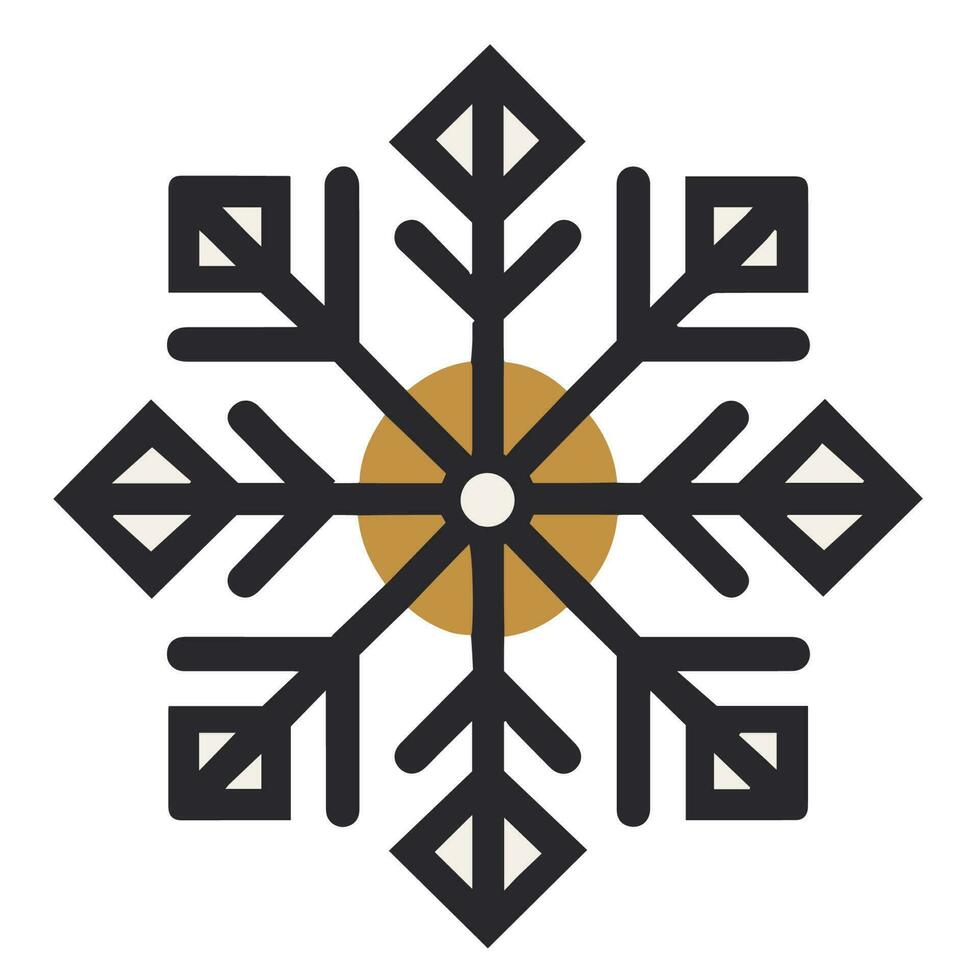 Isolated snowflake vector icon winter decorate ornament