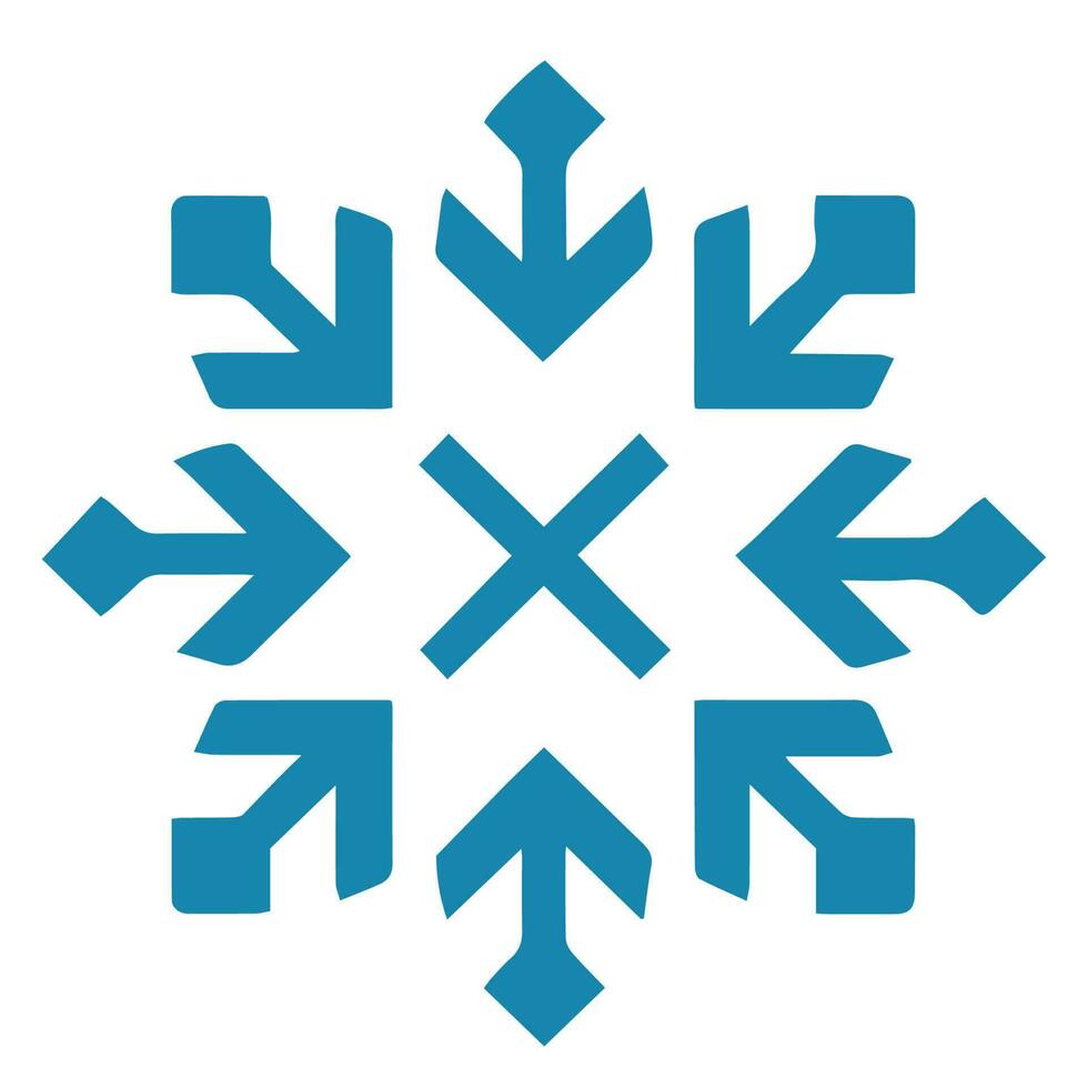 Isolated snowflake vector icon winter decorate ornament