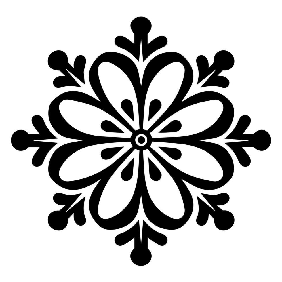 Snowflake vector icon Xmas December decoration