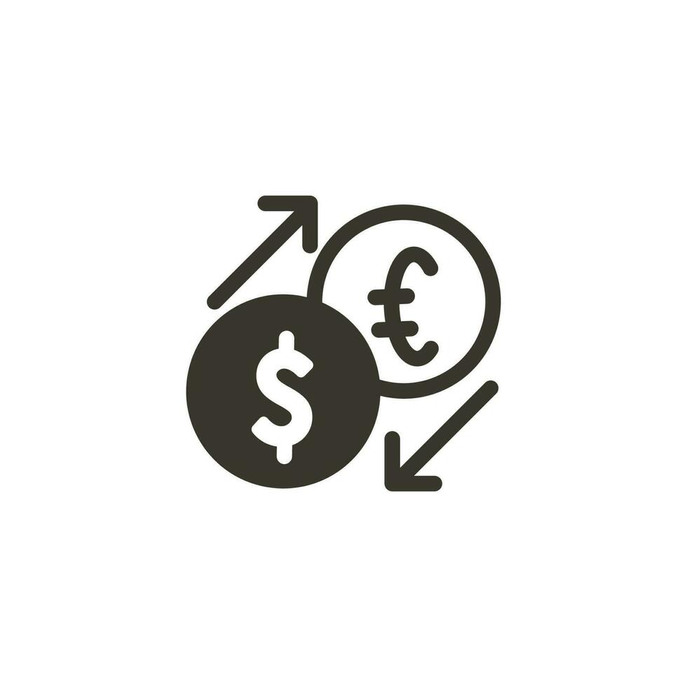 Finance and business glyph, silhouette icon. UI icon in a flat design. Thin outline icons vector