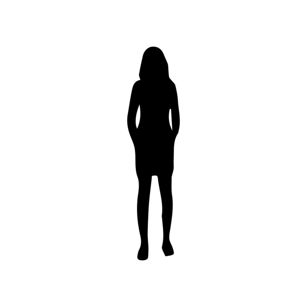 Vector silhouette woman standing