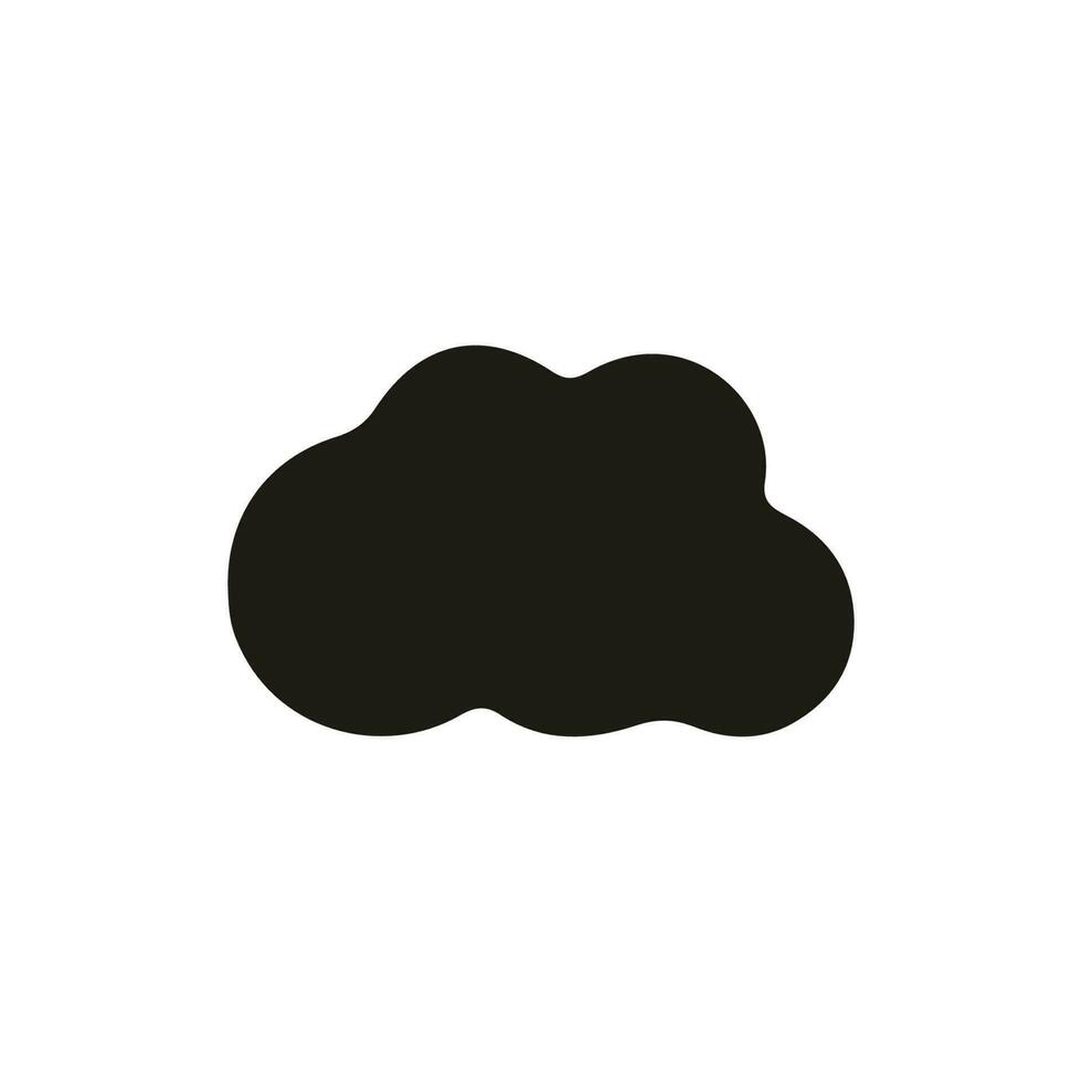 Solid cloud illustration, glyph icon vector