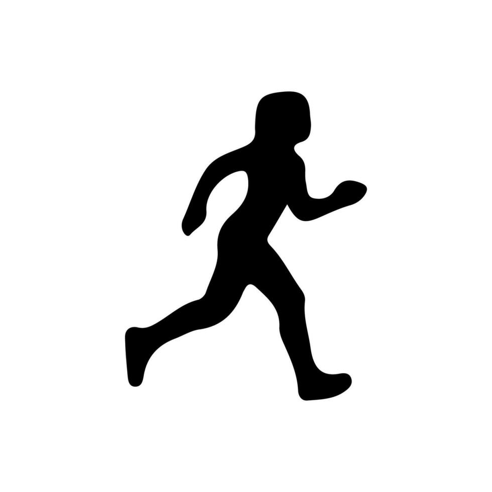 vector runner, silhouette woman running