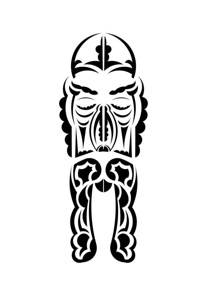 Polynesian style face. Tattoo patterns. Flat style. Vetcor. vector