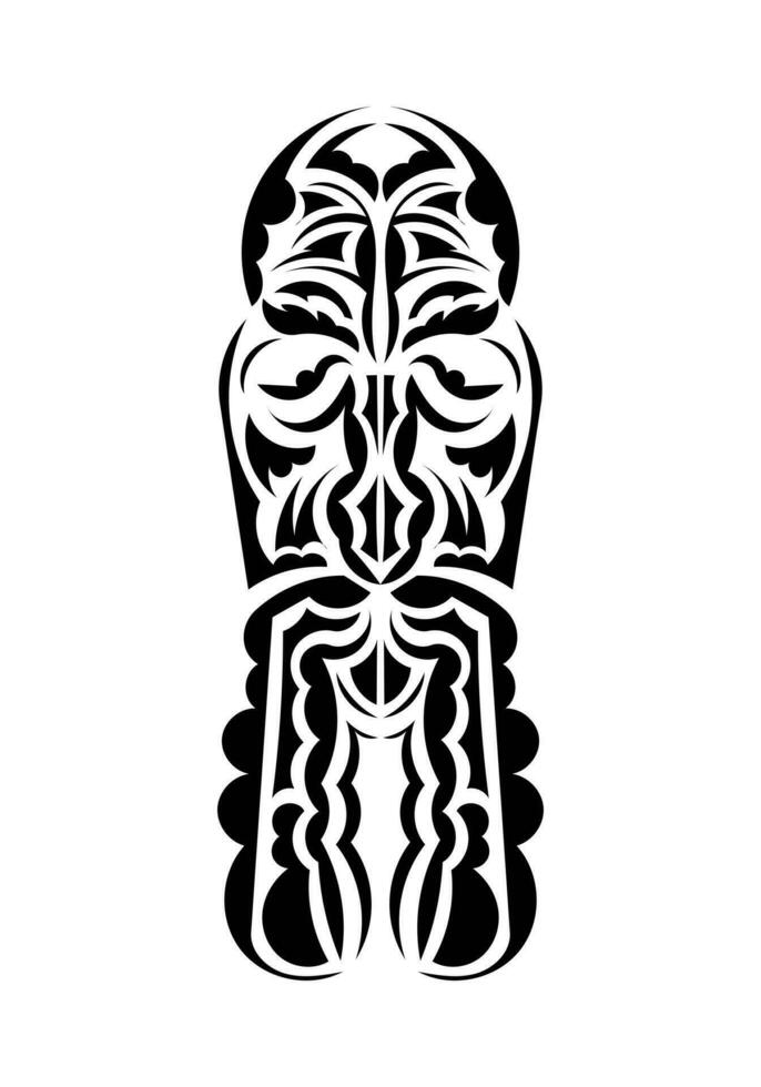 Mask in the style of the ancient tribes. Tattoo patterns. Isolated on white background. Vetcor. vector