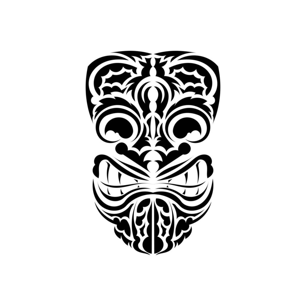 tribal mascarilla. tradicional tótem símbolo. negro ornamento. vector ilustración aislado en blanco antecedentes.