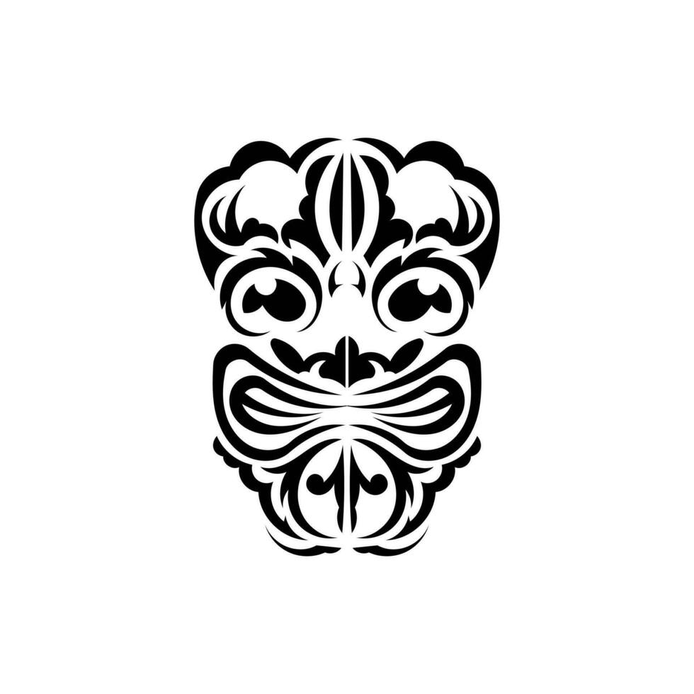 Pattern mask. Black tattoo in the style of the ancient tribes. Maori style. Vector illustration isolated on white background.