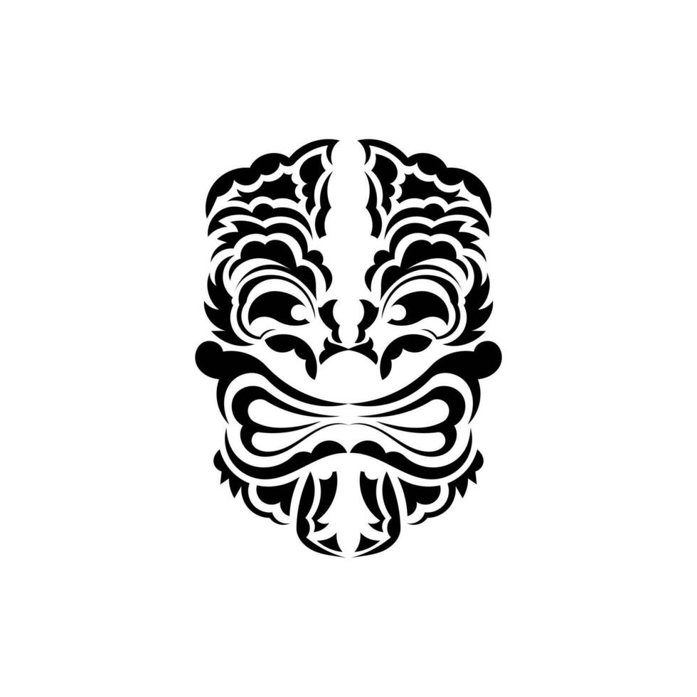 tribal mascarilla. negro tatuaje en el estilo de el antiguo tribus negro ornamento. vector aislado en blanco antecedentes.