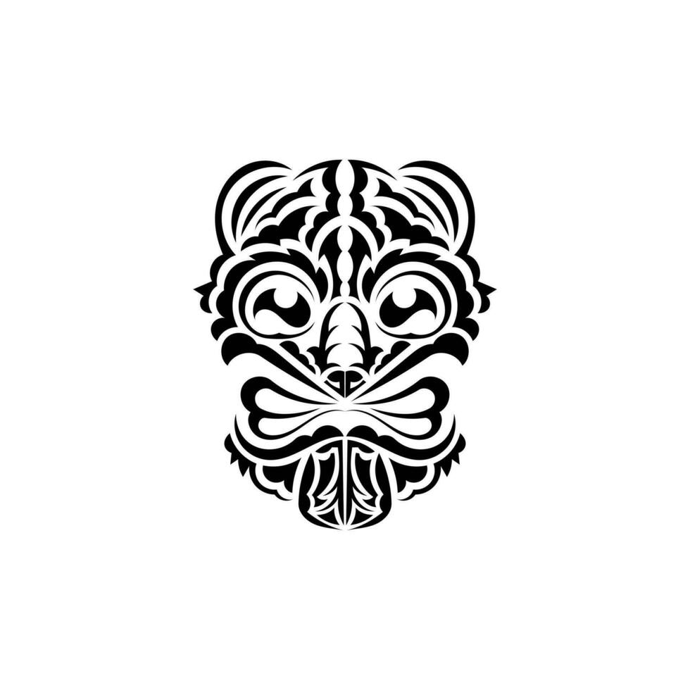 Tribal mask. Traditional totem symbol. Hawaiian style. Vector illustration isolated on white background.