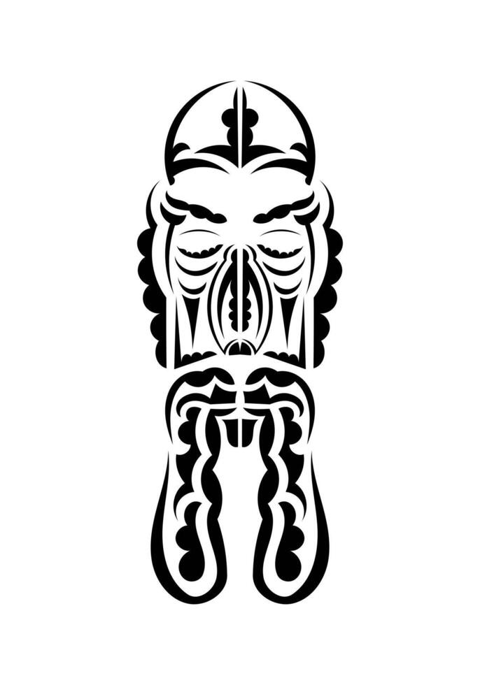 Maori style face. Tattoo patterns. Isolated on white background. Vetcor. vector