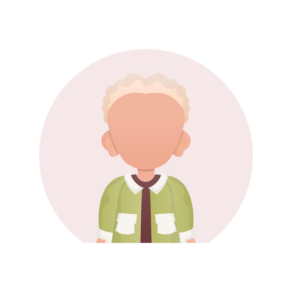 Avatar of a cute preschool boy. isolated on white background. illustration in cartoon style. vector
