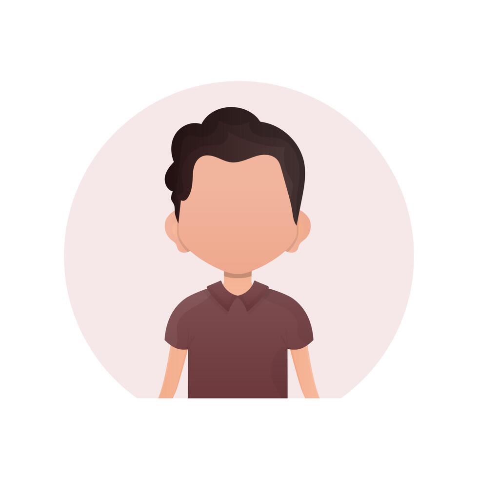 Avatar of a cute preschool boy. isolated. illustration in cartoon style. vector