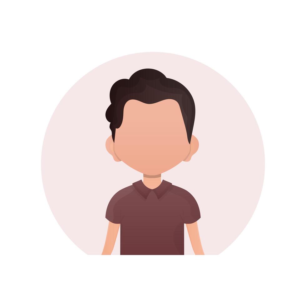 Avatar of a cute preschool boy. isolated. Vector illustration in cartoon style.