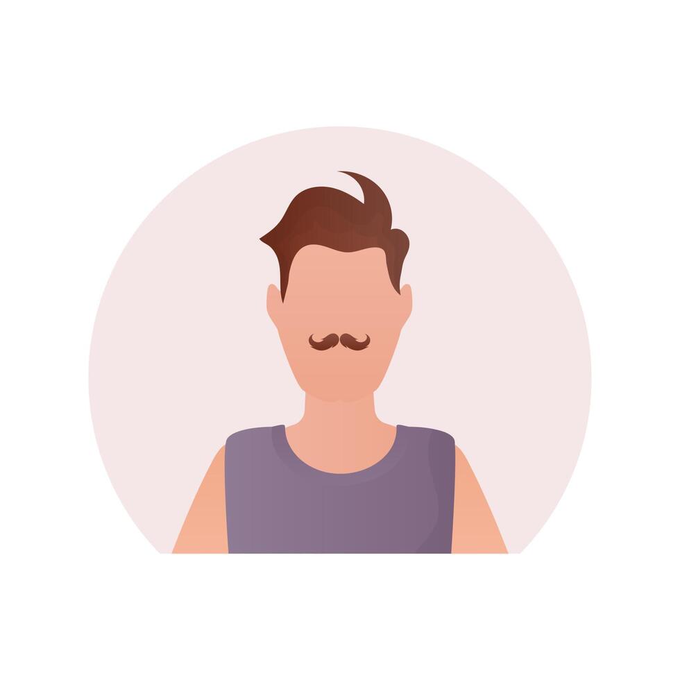 avatar de un joven hombre. aislado. dibujos animados estilo. vector