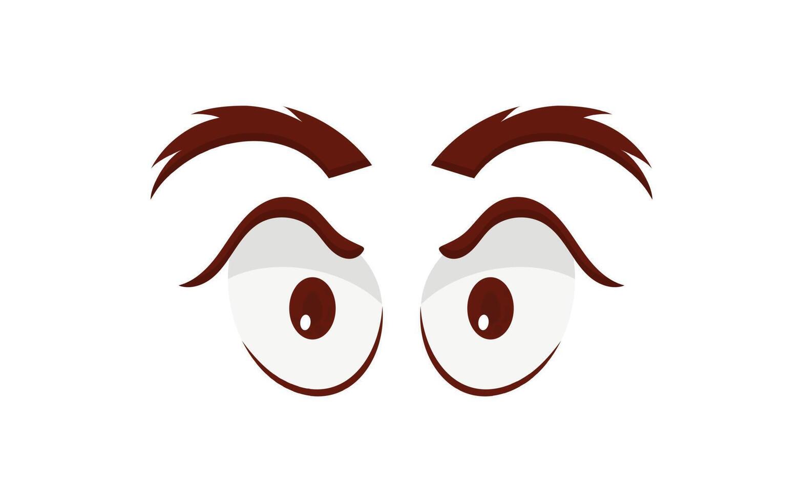 Evil eyes in flat style. Isolated on white background. Vector illustration.