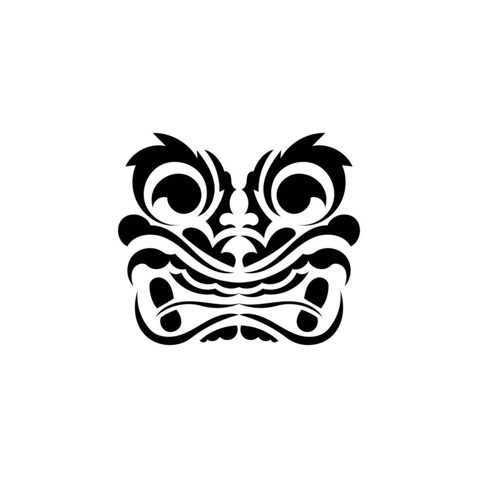 tribal mascarilla. negro tatuaje en el estilo de el antiguo tribus sencillo estilo. vector ilustración aislado en blanco antecedentes.