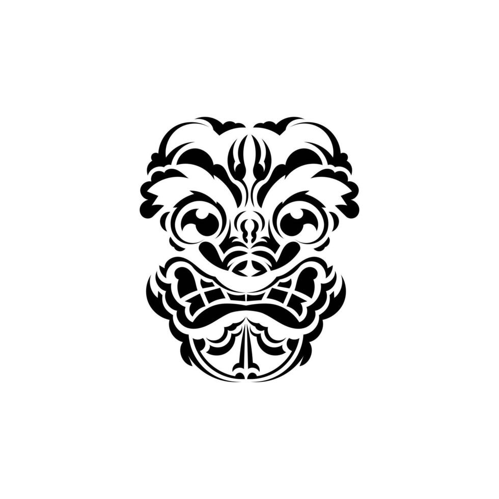 Pattern mask. Traditional totem symbol. Hawaiian style. Vector isolated on white background.