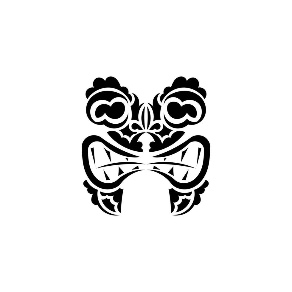 tribal mascarilla. negro tatuaje en el estilo de el antiguo tribus maorí estilo. vector ilustración aislado en blanco antecedentes.