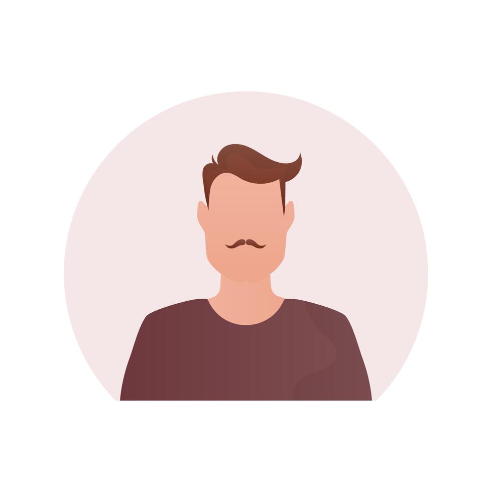 Sports guy avatar. Isolated. Cartoon style. vector