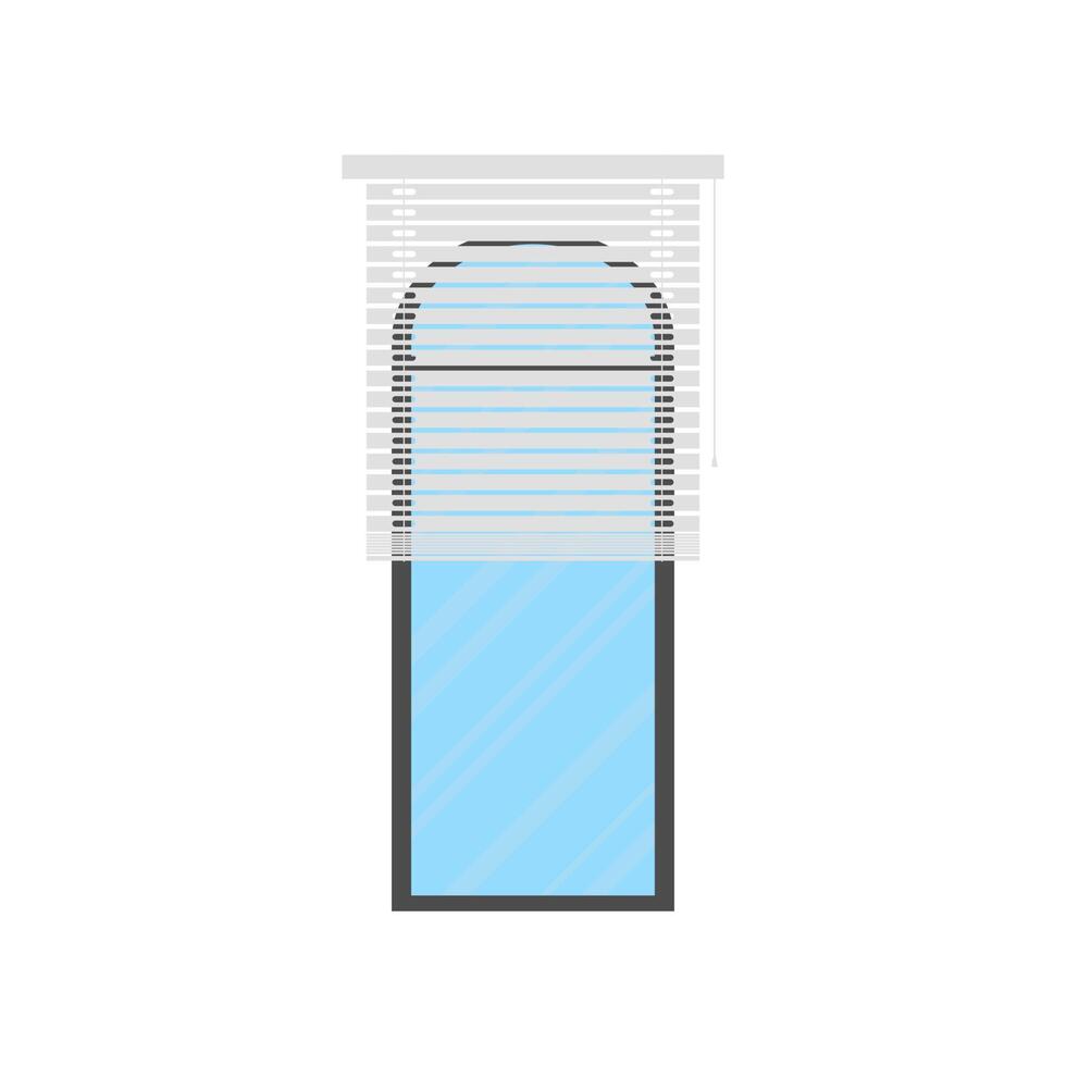 Large window with shutters. Isolated. Flat style. vector