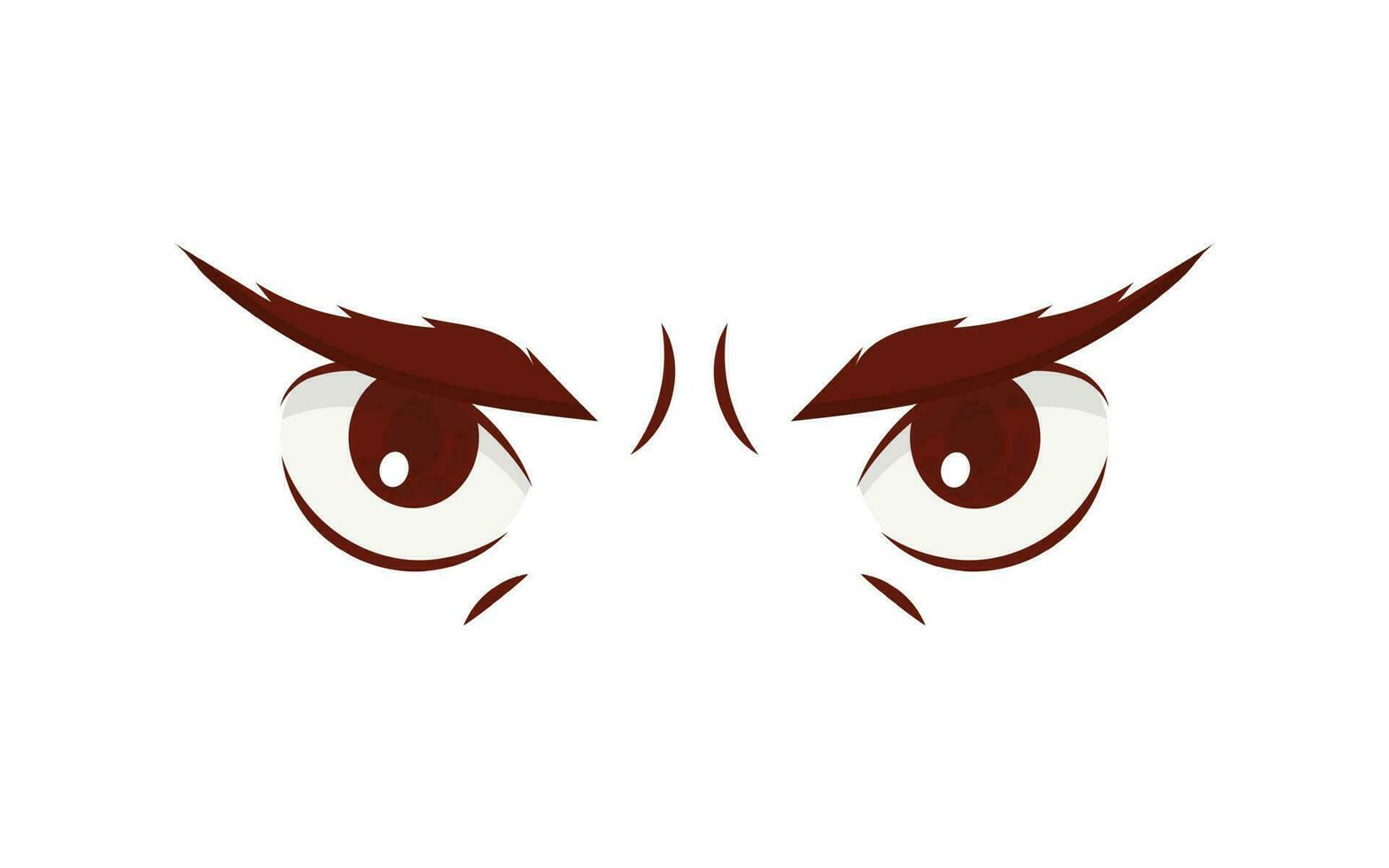 Angry Anime Style Face with Closed Eyes Stock Vector - Illustration of eyes,  aggressive: 178755610