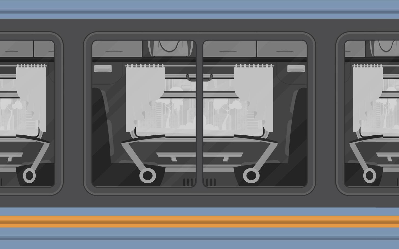 tren compartimiento ventanas electricidad afuera. dibujos animados estilo. plano estilo. vector