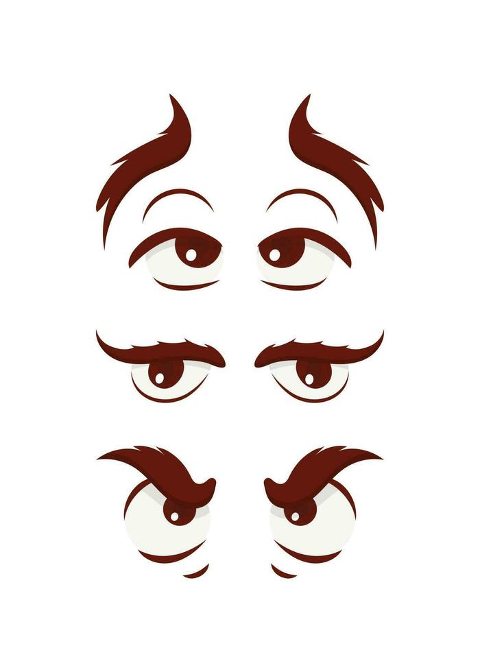 Set of eyes in flat style. Isolated. Vector illustration.