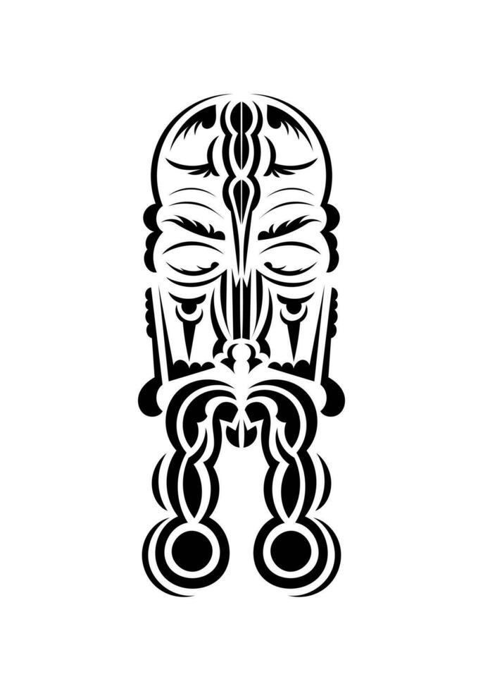 Maori style face. Ready tattoo template. Flat style. Vetcor. vector