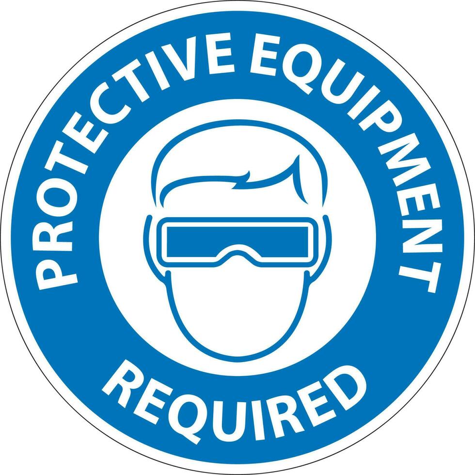 Symbol Floor Sign, Protective Equipment Required vector