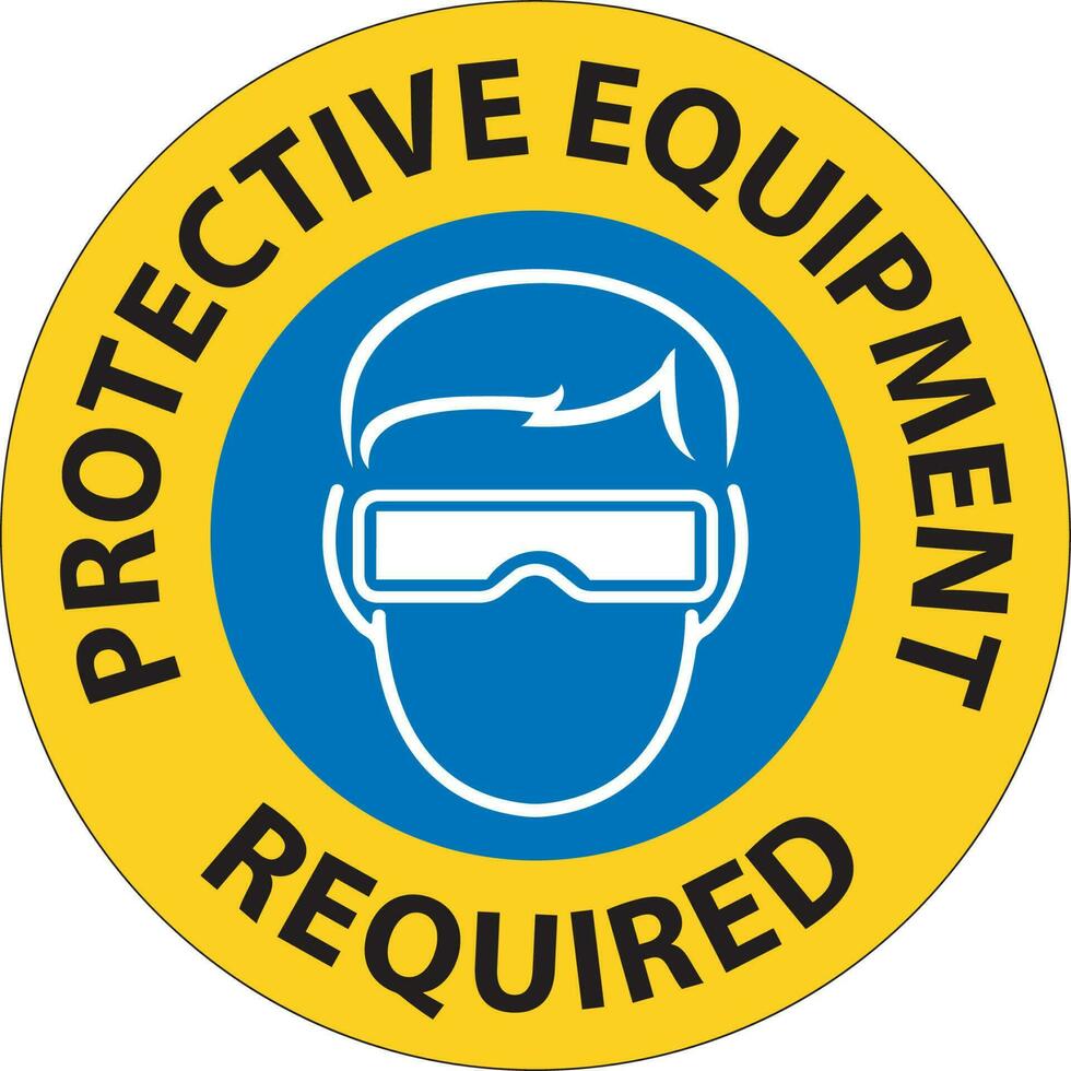 Symbol Floor Sign, Protective Equipment Required vector