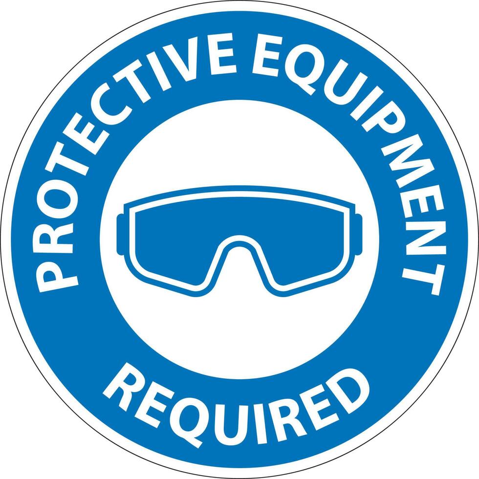 Symbol Floor Sign, Protective Equipment Required vector