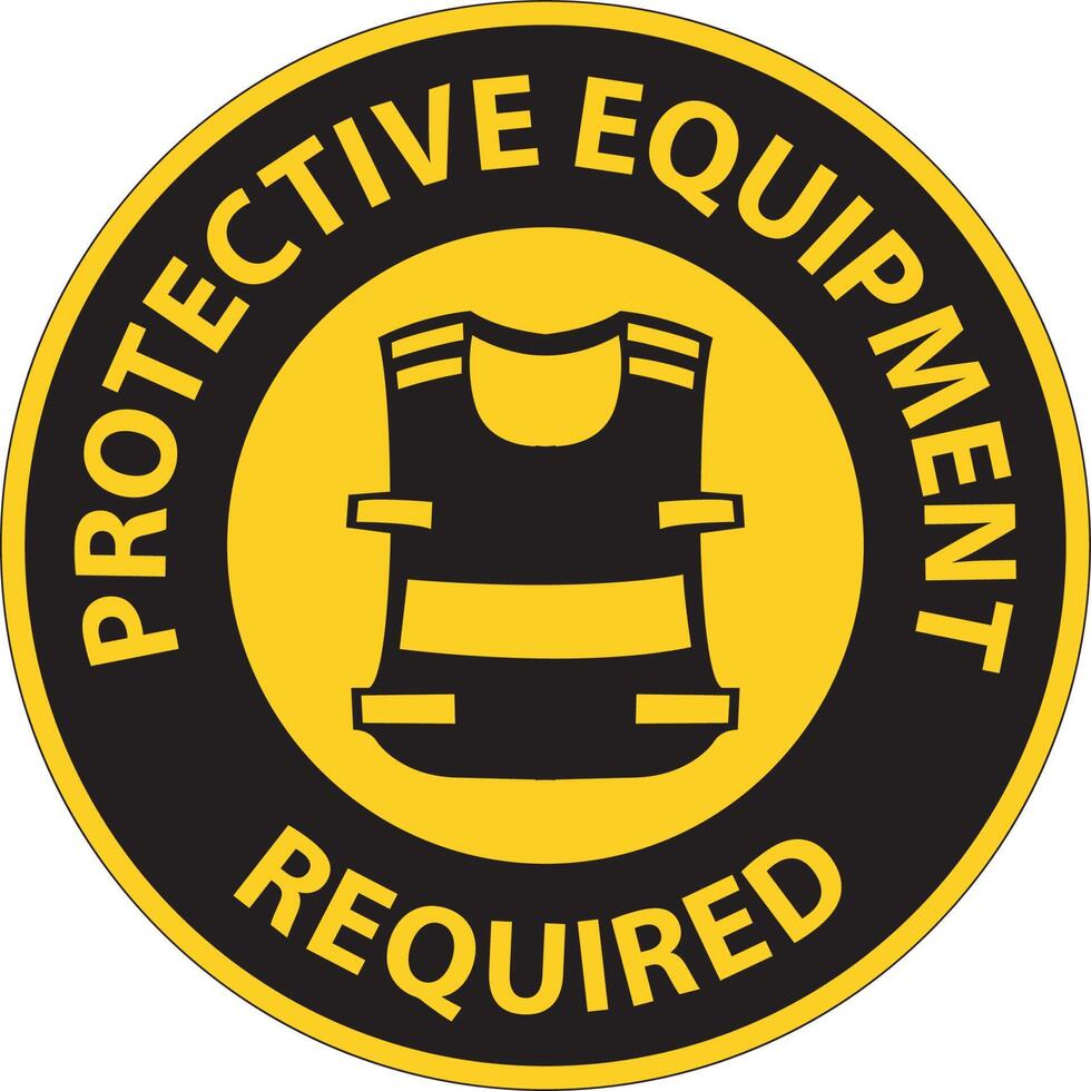 Symbol Floor Sign, Protective Equipment Required vector