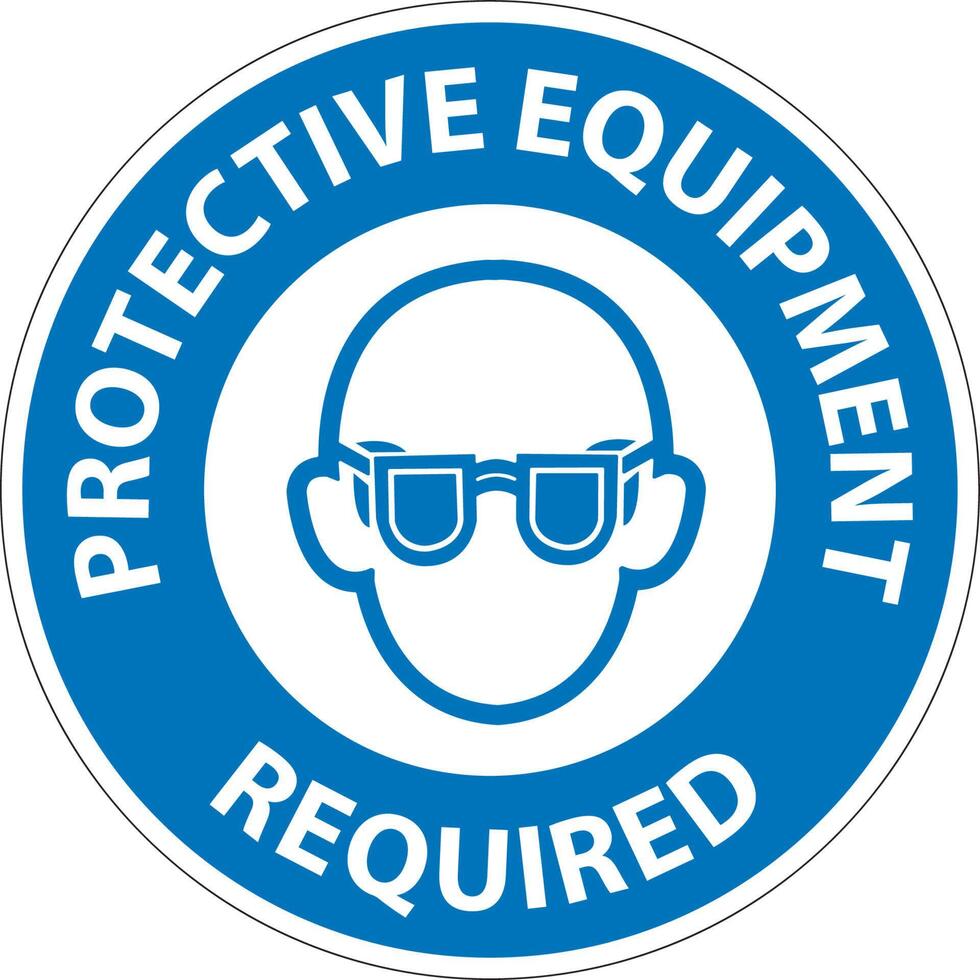 Symbol Floor Sign, Protective Equipment Required vector