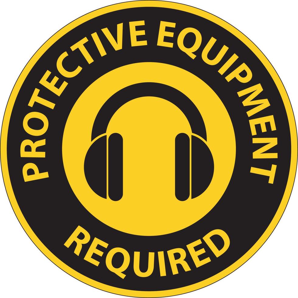 Symbol Floor Sign, Protective Equipment Required vector