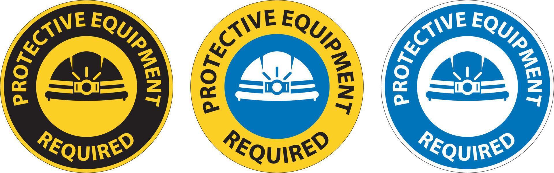 Symbol Floor Sign, Protective Equipment Required vector