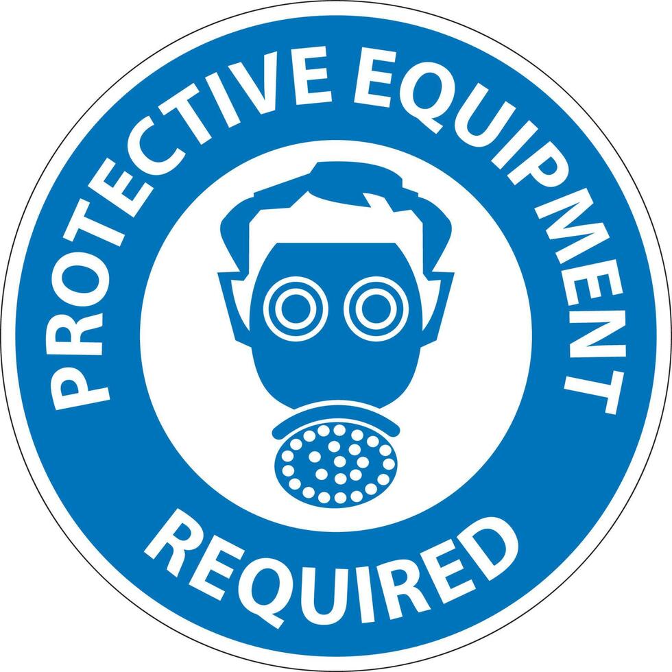 Symbol Floor Sign, Protective Equipment Required vector