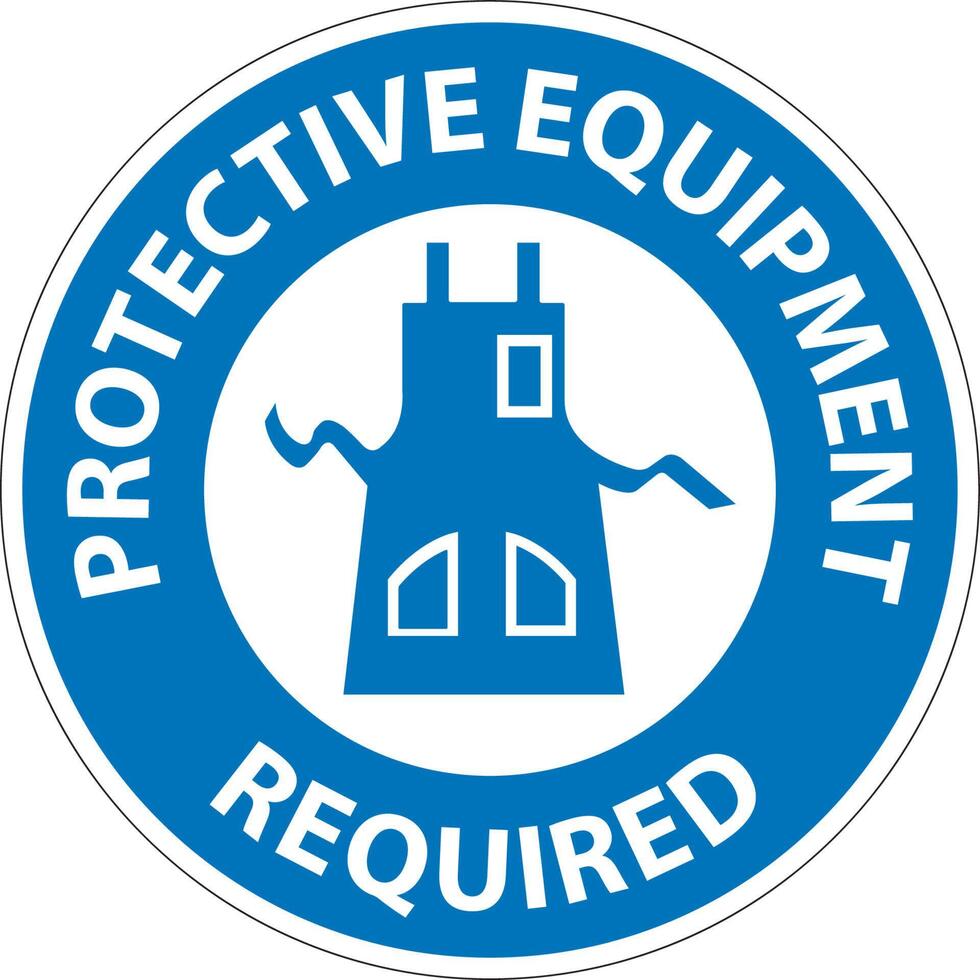 Symbol Floor Sign, Protective Equipment Required vector