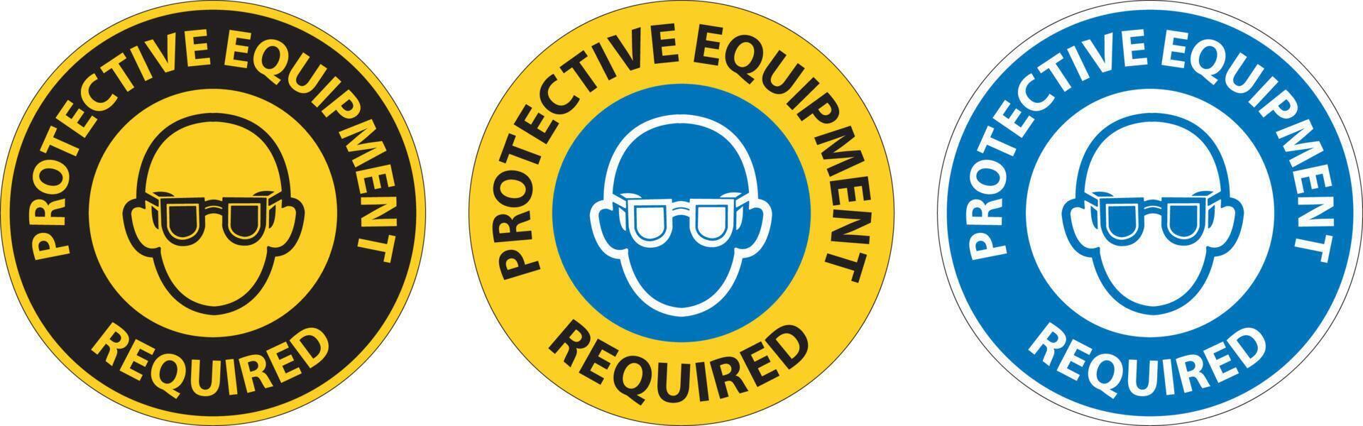 Symbol Floor Sign, Protective Equipment Required vector