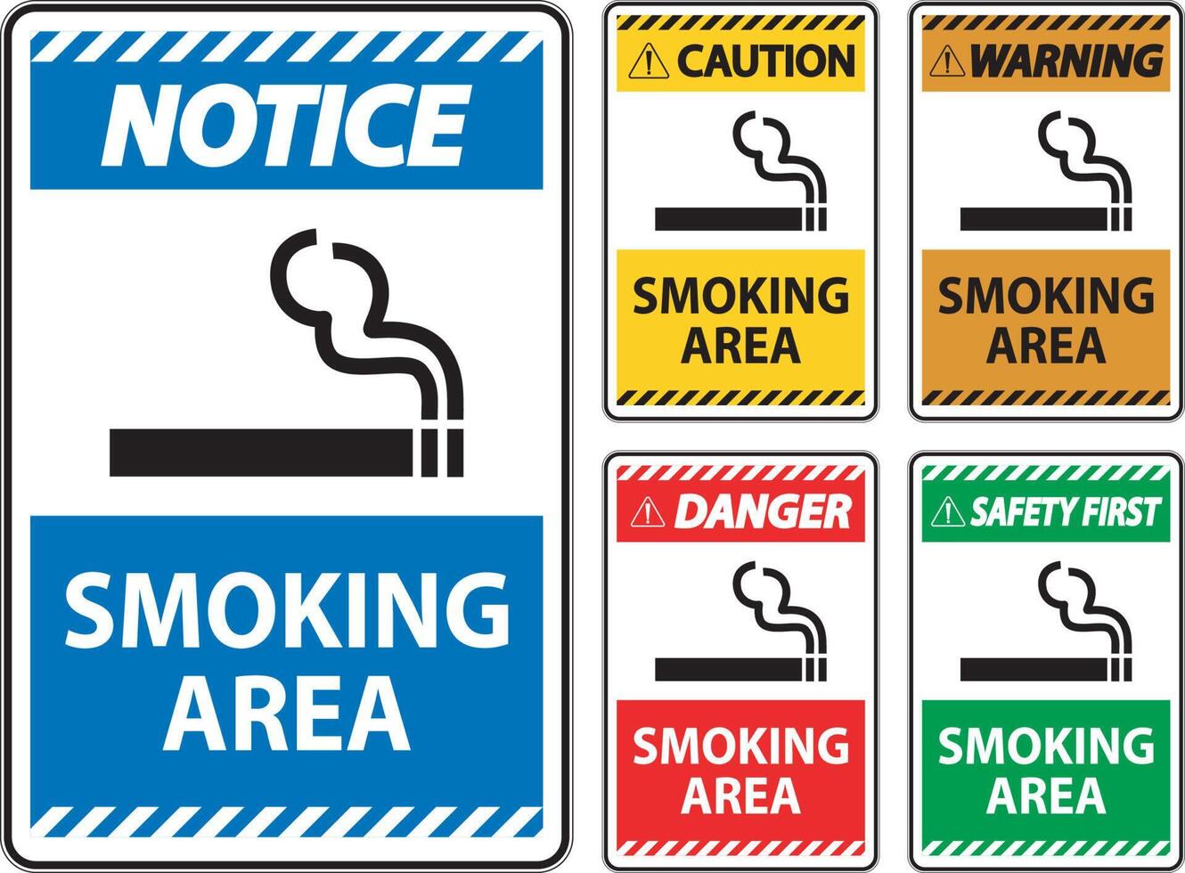 Sign showing allowed smoking area spots On White Background vector