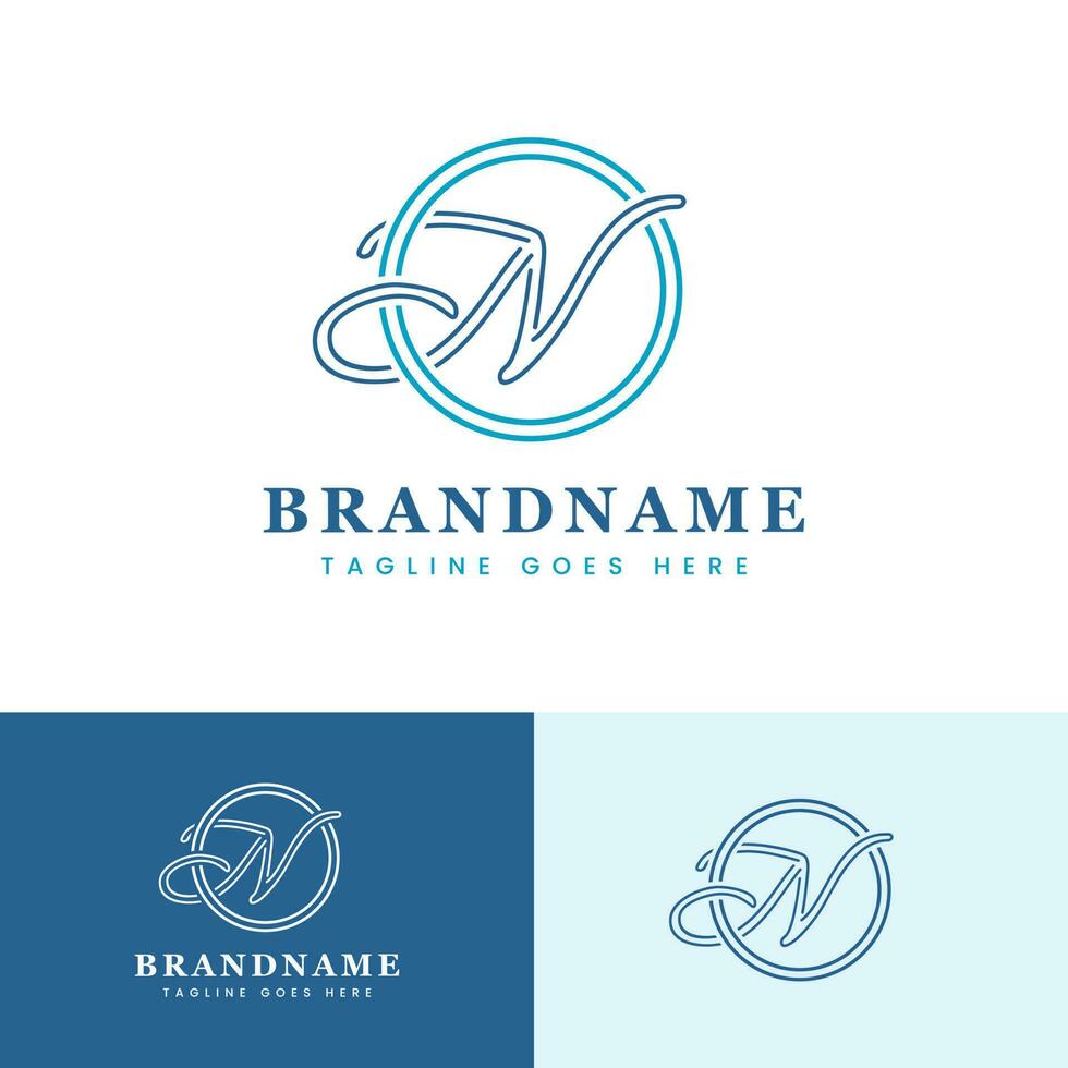 Simple Letter N With Circle Logo, suitable for any modern business with N initial. vector