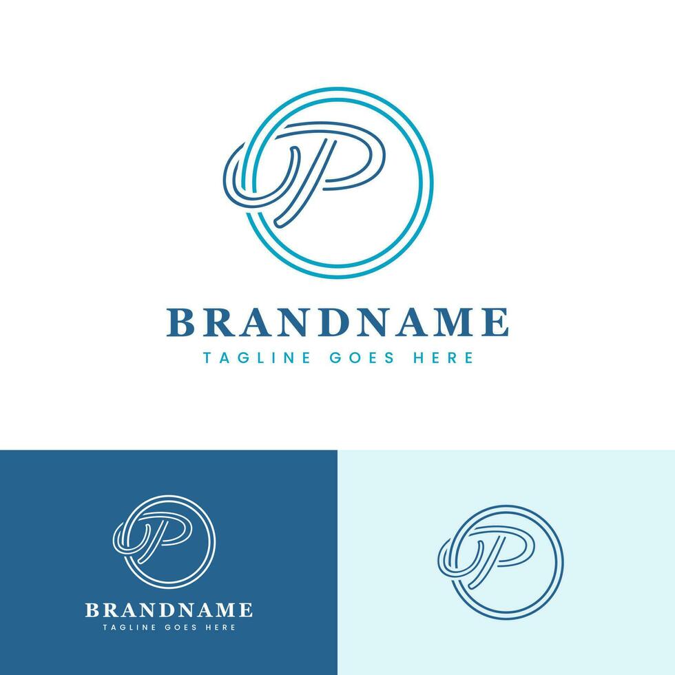 Simple Letter P With Circle Logo, suitable for any modern business with P initial. vector