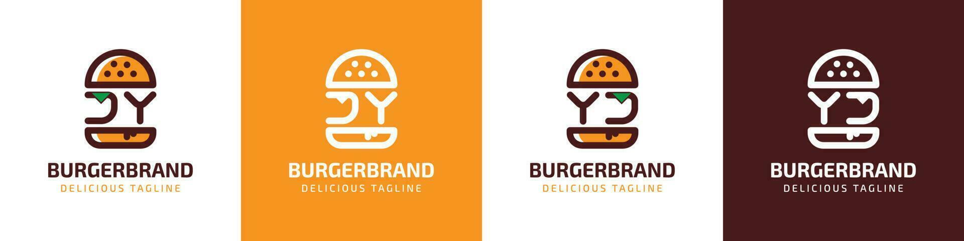 Letter JY and YJ Burger Logo, suitable for any business related to burger with JY or YJ initials. vector