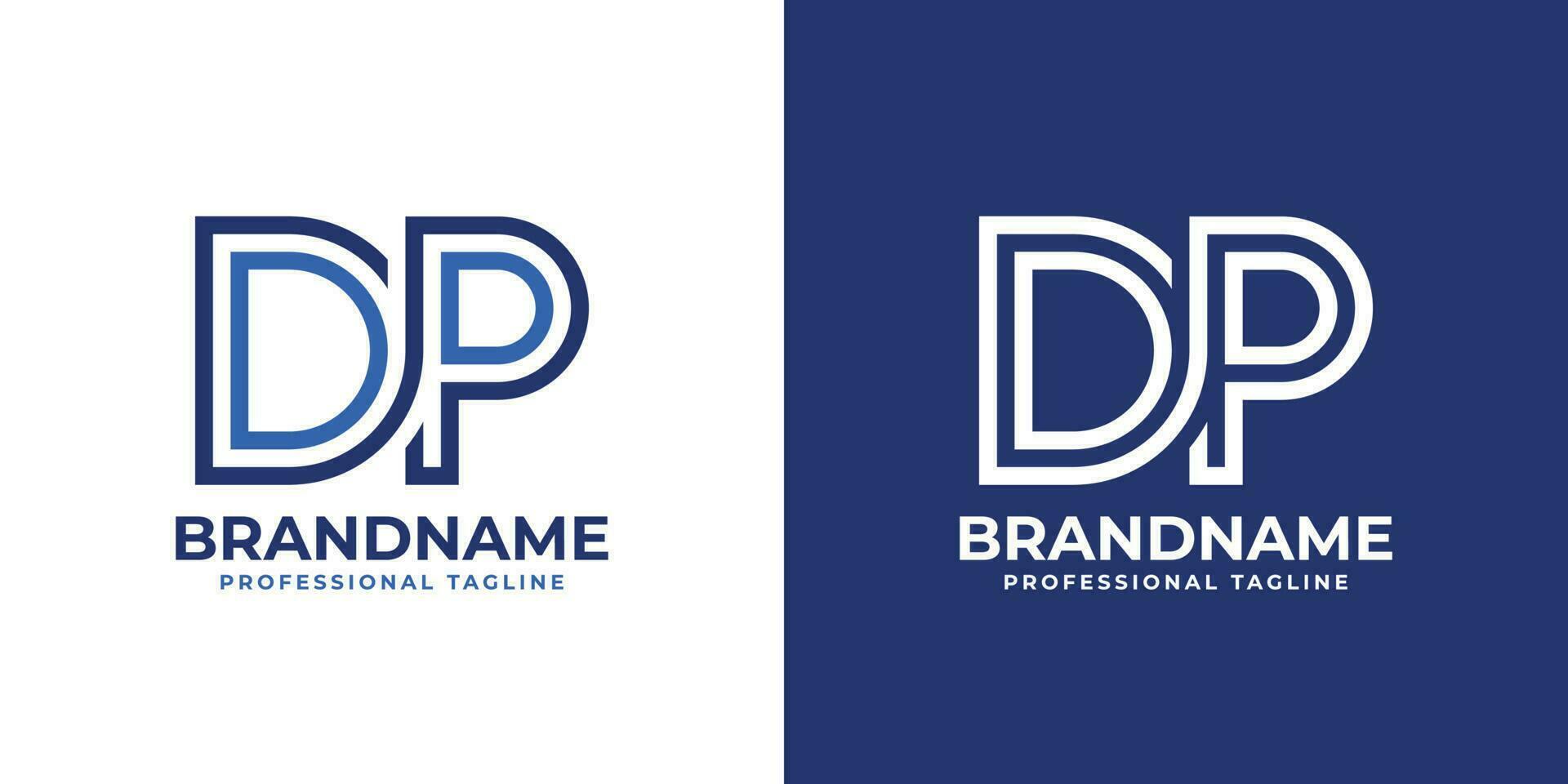 Letter DP Line Monogram Logo, suitable for any business with DP or PD initials. vector