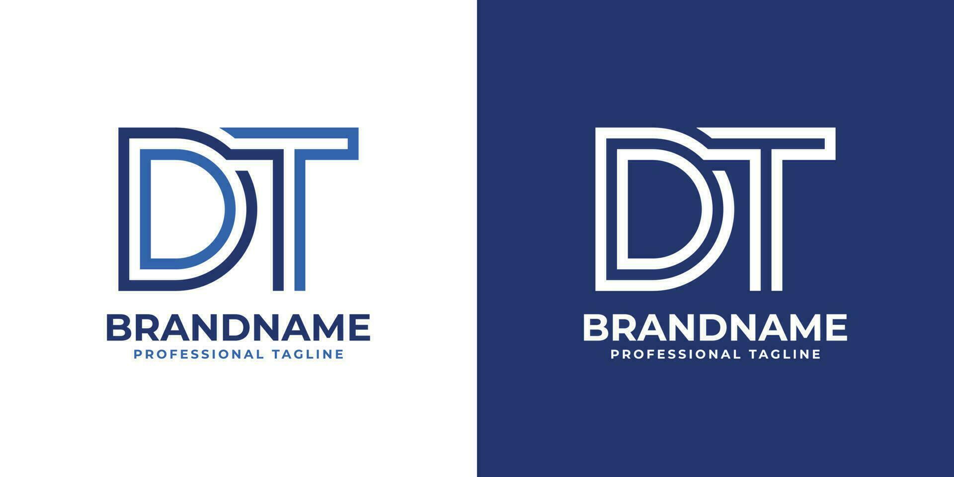 Letter DT Line Monogram Logo, suitable for any business with DT or TD initials. vector