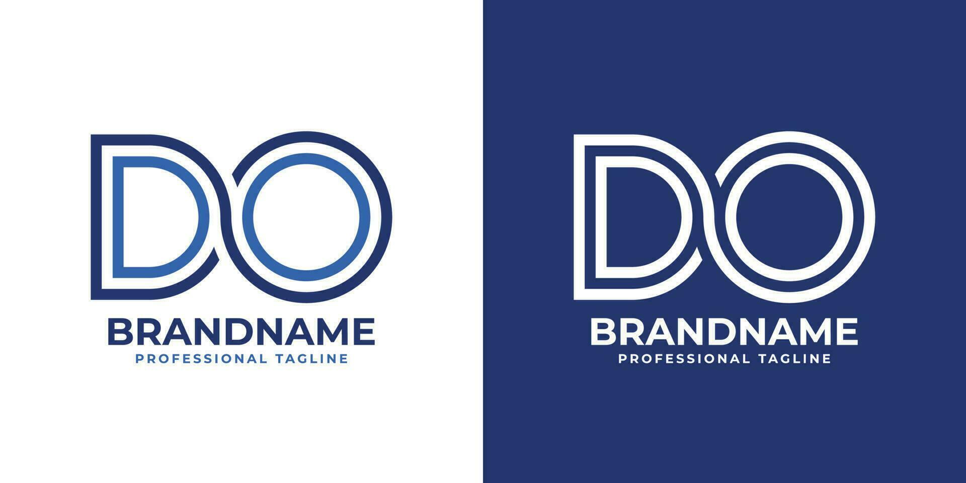 Letter DO Line Monogram Logo, suitable for any business with DO or OD initials. vector