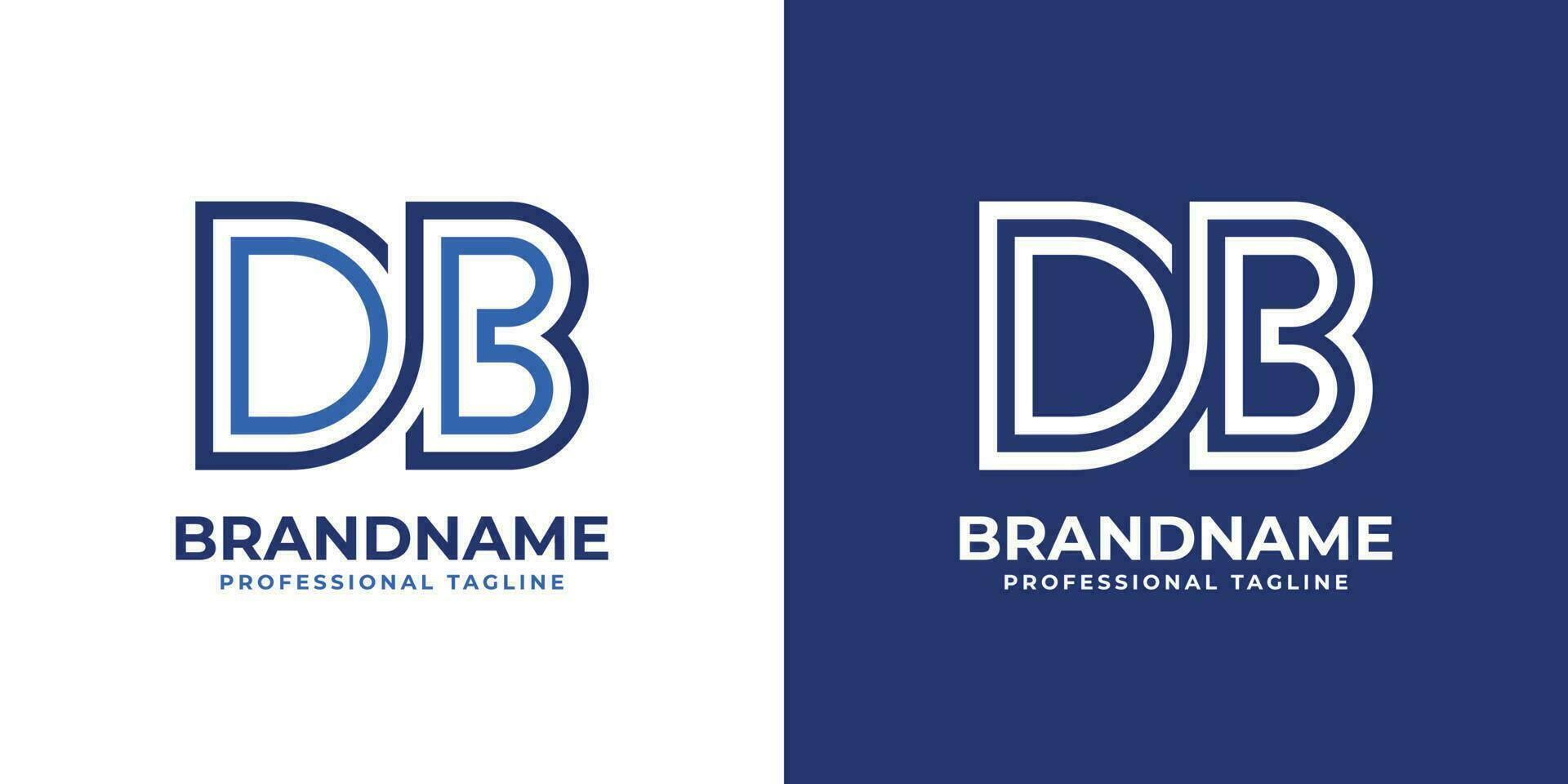 Letter DB Line Monogram Logo, suitable for any business with DB or BD initials. vector