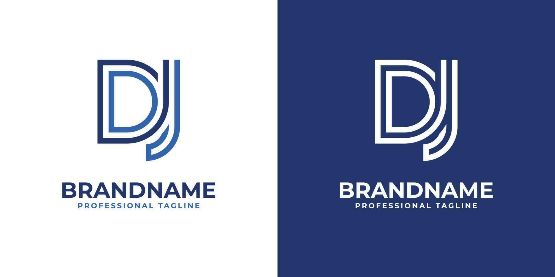 Letter DJ Line Monogram Logo, suitable for any business with DJ or JD initials. vector