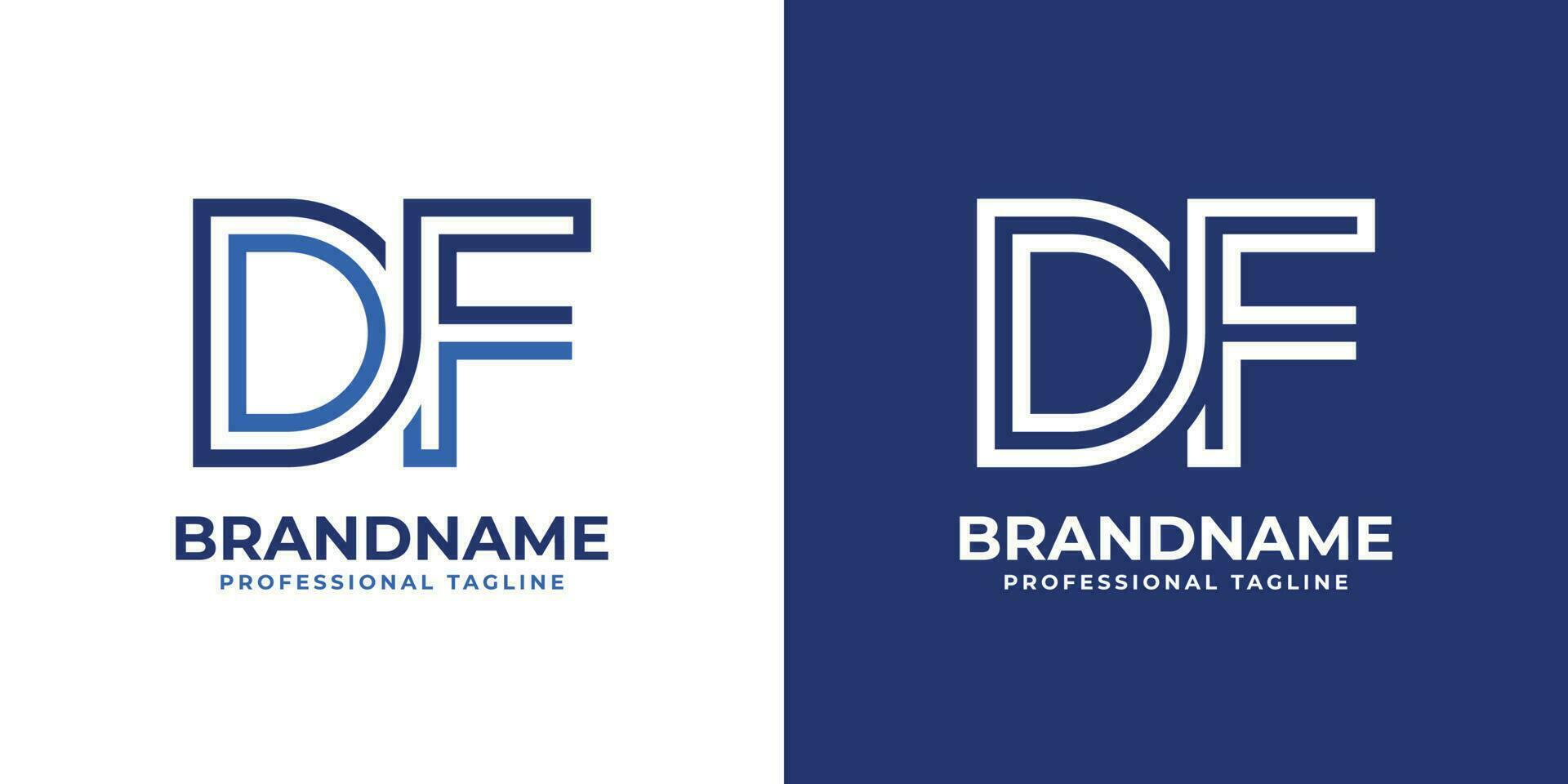 Letter DF Line Monogram Logo, suitable for any business with DF or FD initials. vector
