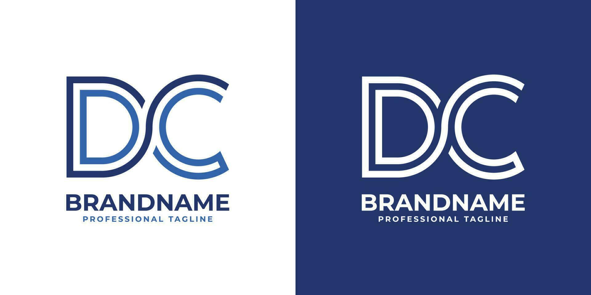 Letter DC Line Monogram Logo, suitable for any business with DC or CD initials. vector