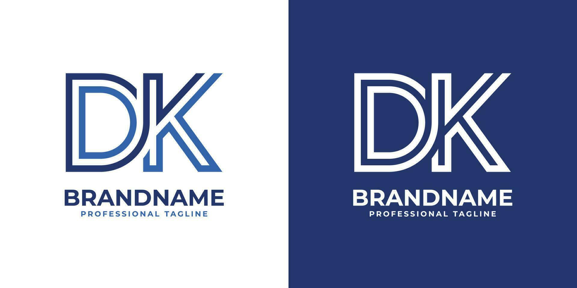 Letter DK Line Monogram Logo, suitable for any business with DK or KD initials. vector